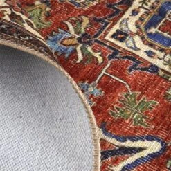 Feizy Percy 39AHF Rug In Rust / Blue -Grayson-Living Feizy Percy 39AHF in Rust Blue 4