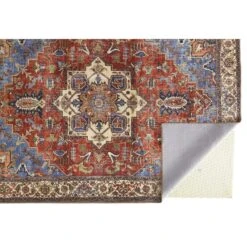 Feizy Percy 39AHF Rug In Rust / Blue -Grayson-Living Feizy Percy 39AHF in Rust Blue 6