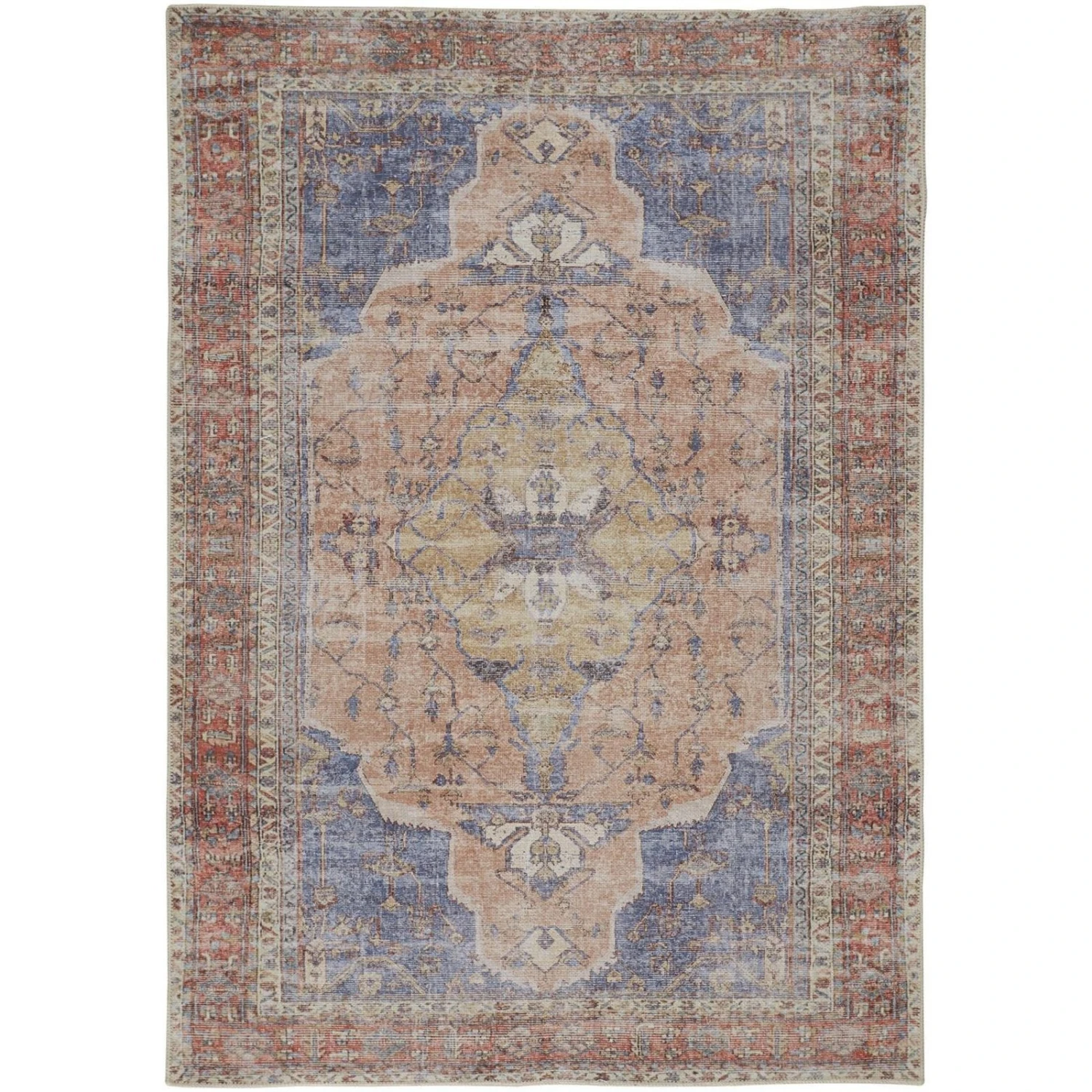 Feizy Percy 39APF Rug In Rust / Blue 1 Feizy Percy 39APF Rug In Rust / Blue