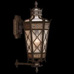 Fine Art Chateau Outdoor 4 Light 32 Inch Black Outdoor Wall Sconce