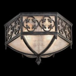 Fine Art Costa Del Sol 2 Light 16 Inch Wrought Iron Outdoor Flush Mount