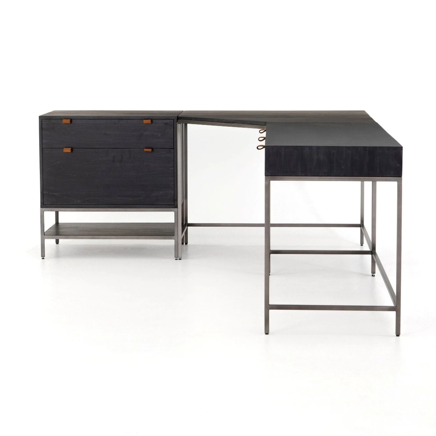 Four Hands Trey L-Shaped Desk System With Filing Cabinet 10 Four Hands Trey L-Shaped Desk System With Filing Cabinet - Image 10