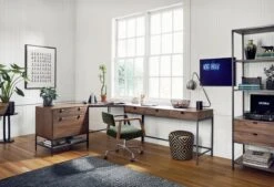 Four Hands Trey L-Shaped Desk System With Filing Cabinet 26 Four Hands Trey L-Shaped Desk System With Filing Cabinet -Grayson-Living Four Hands Trey Desk System With Filing Cabinet 2