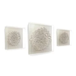 John Richard Set Of Three Silver Lace Wall Art