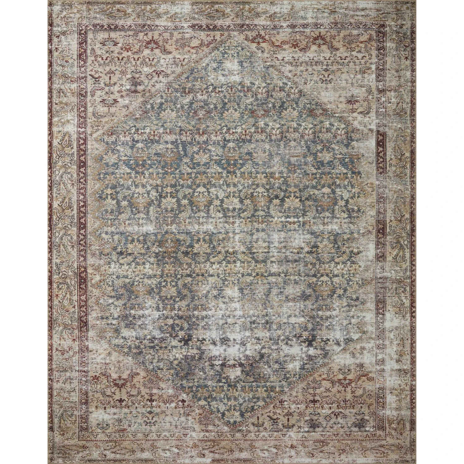 Amber Lewis Georgie Teal / Antique Rug DC10 1 Amber Lewis Georgie Teal / Antique Rug DC10