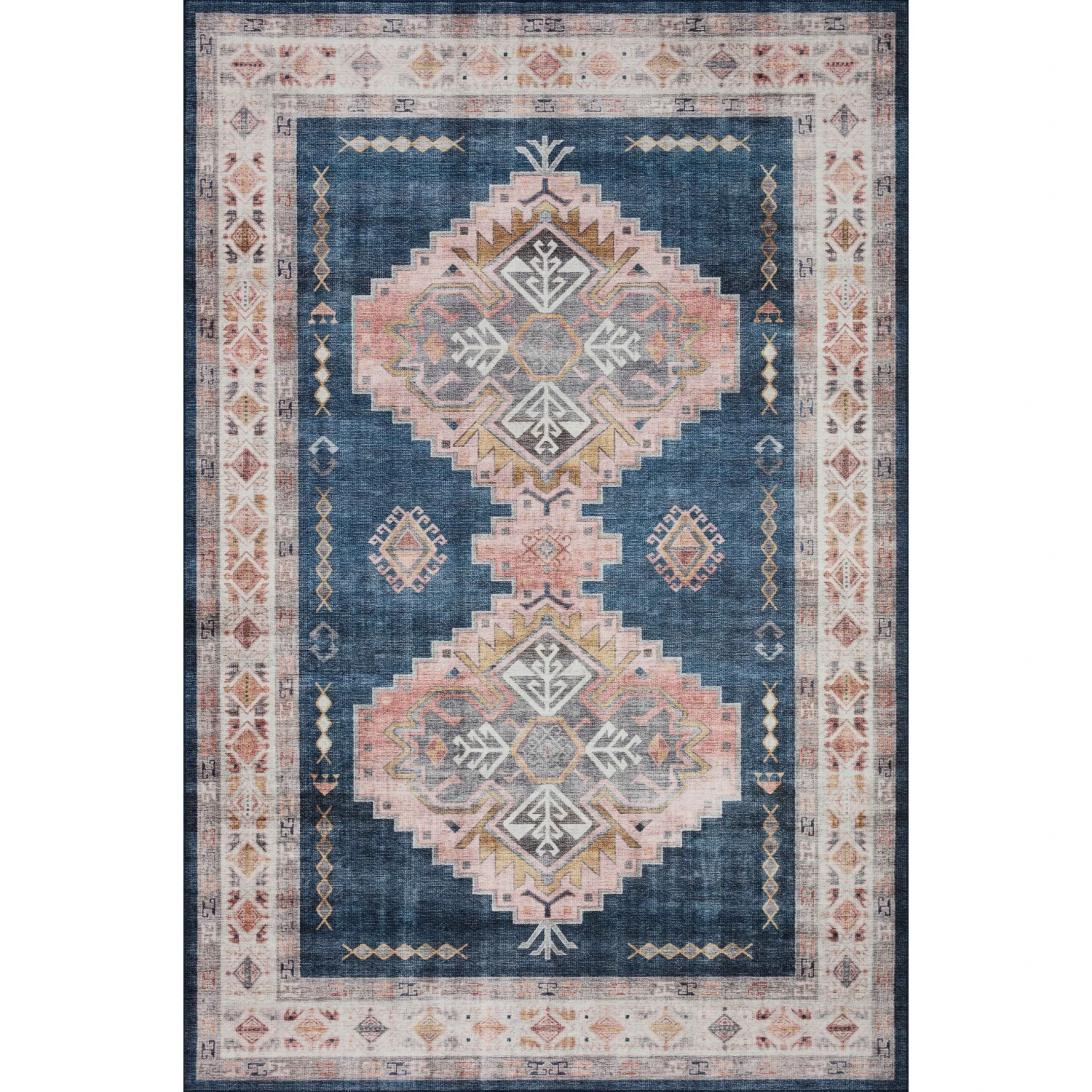 Loloi II Heidi HEI-03 Denim / Blush Rug DC10 1 Loloi II Heidi HEI-03 Denim / Blush Rug DC10