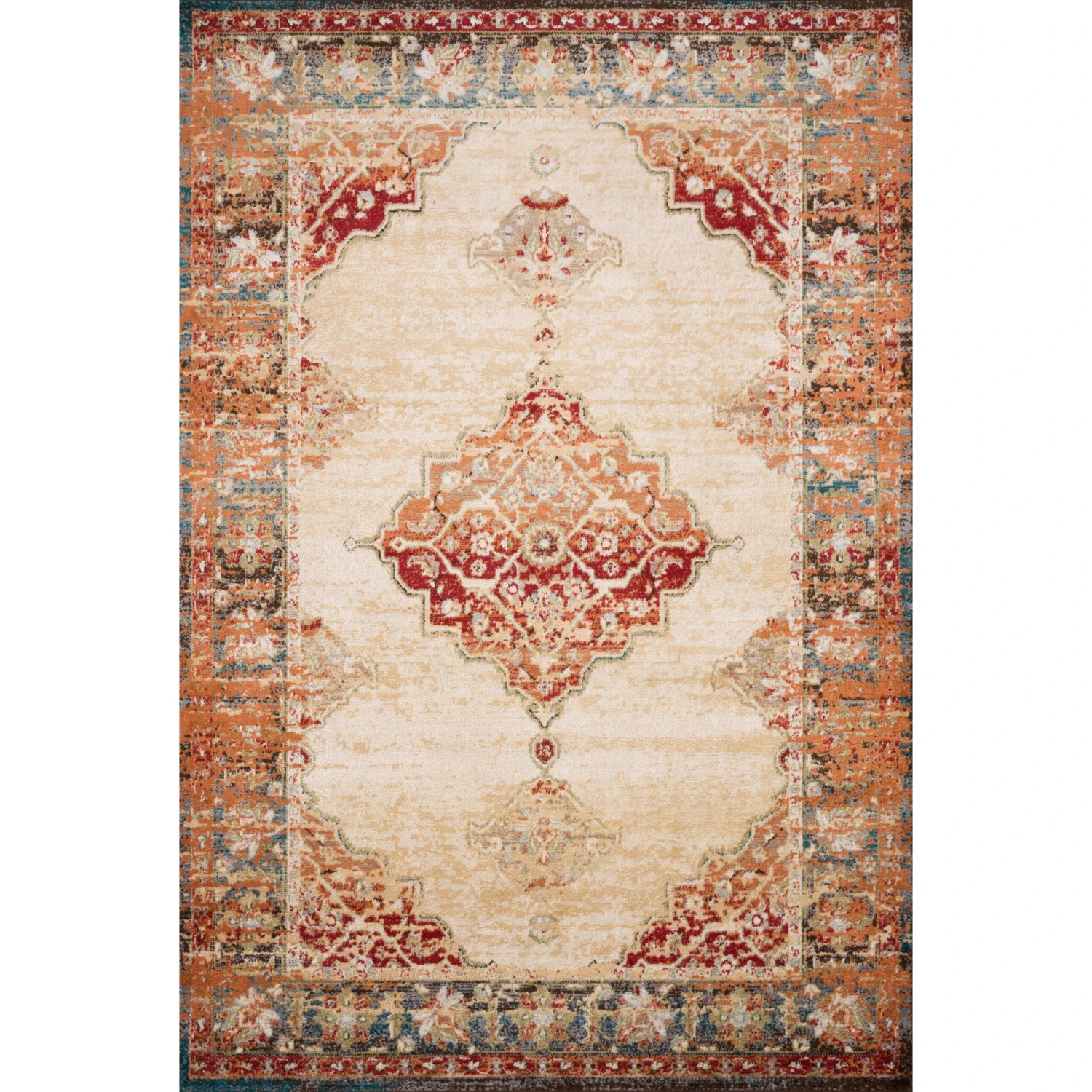 Loloi II Isadora ISA-04 Ant. Ivory / Sunset Rug DC10 1 Loloi II Isadora ISA-04 Ant. Ivory / Sunset Rug DC10