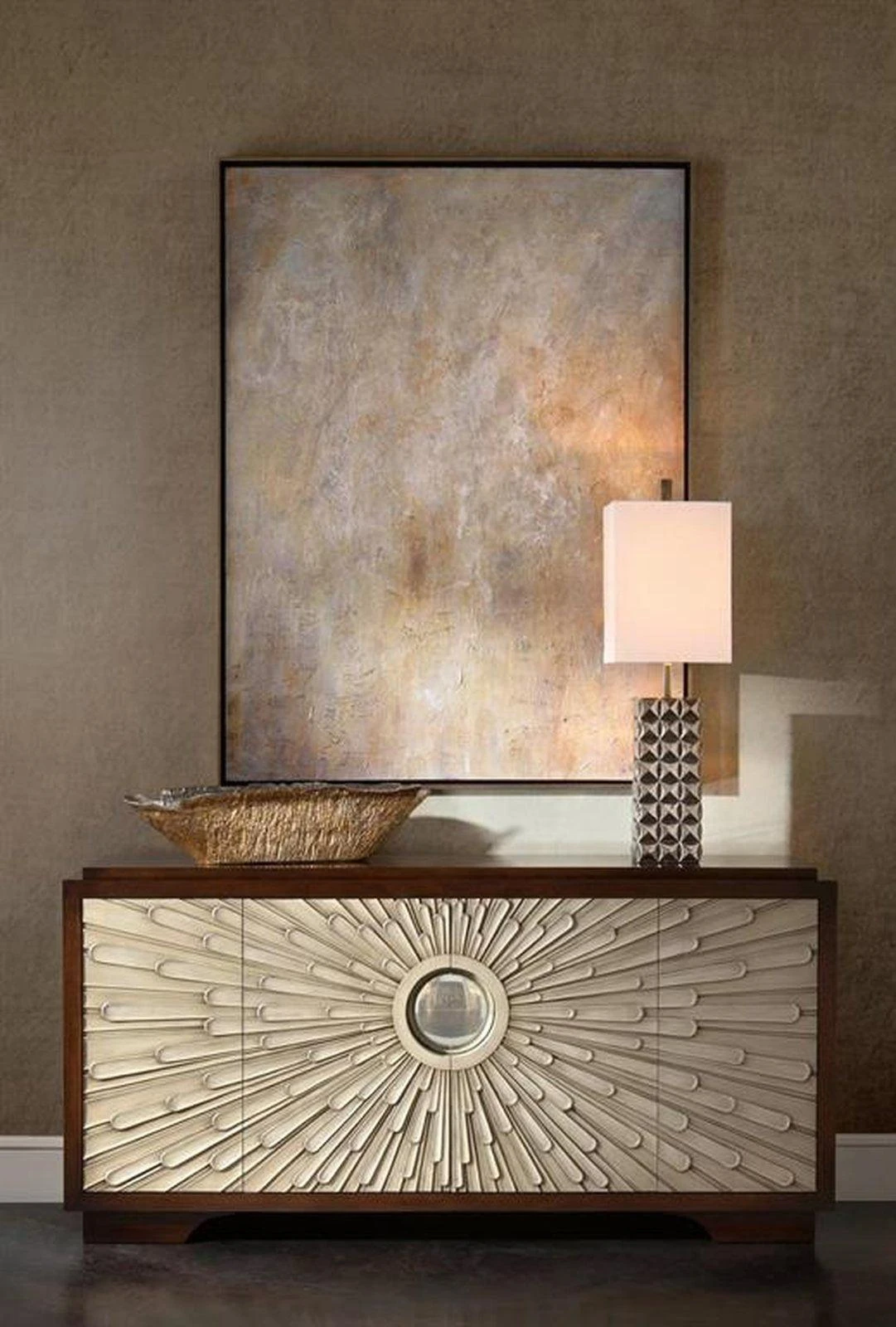 John Richard Nickel And Gold Textured Oval Bowl 2 John Richard Nickel And Gold Textured Oval Bowl - Image 2