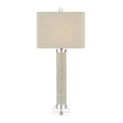 John Richard White Calcite And Quartz Table Lamp