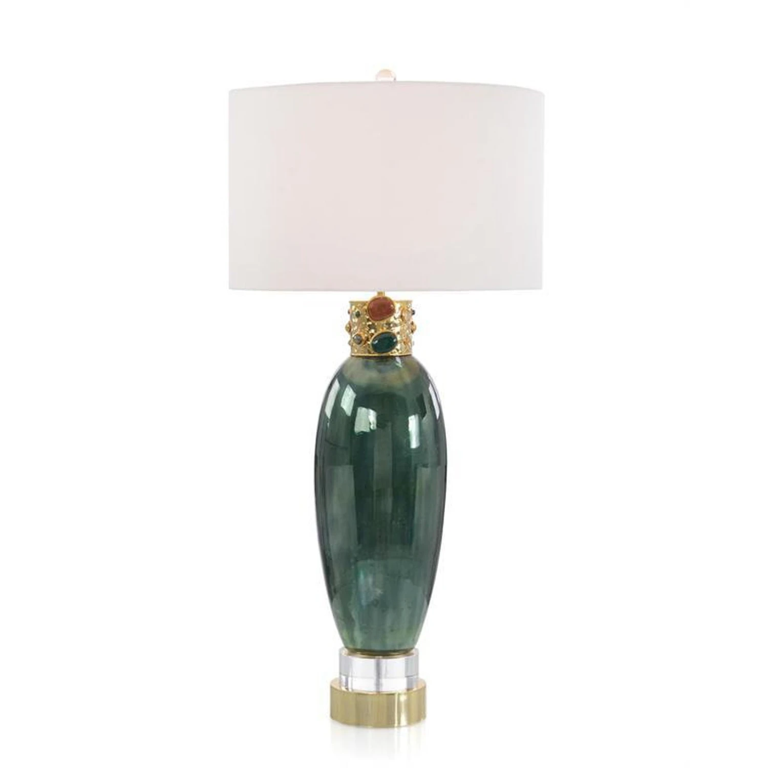 John Richard Jeweled-Collar Table Lamp In Illusion Green 1 John Richard Jeweled-Collar Table Lamp In Illusion Green