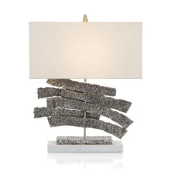 John Richard Nickel Crinkle Swoosh Lamp