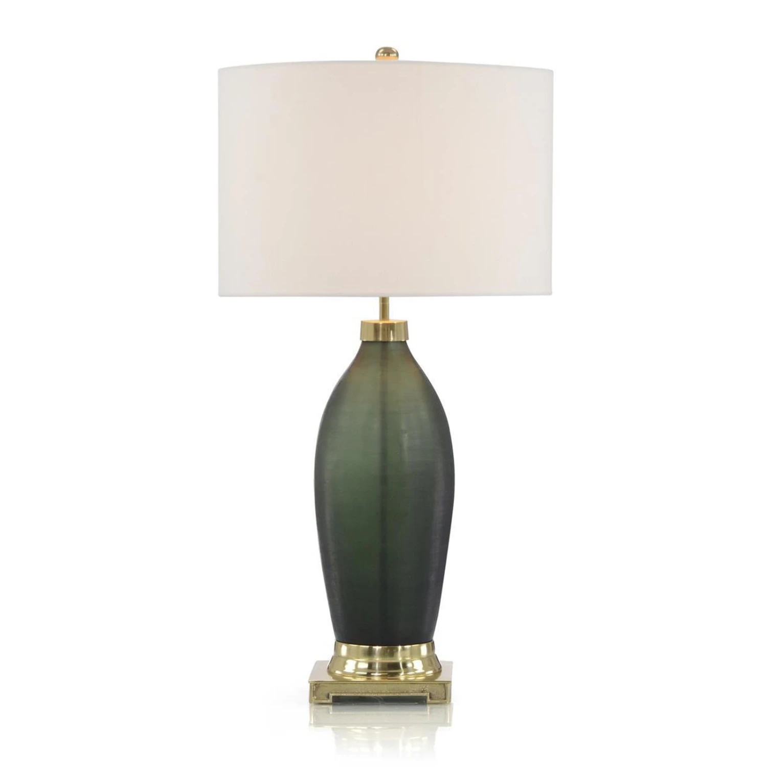 John Richard Emerald Green Etched Glass Table Lamp 1 John Richard Emerald Green Etched Glass Table Lamp