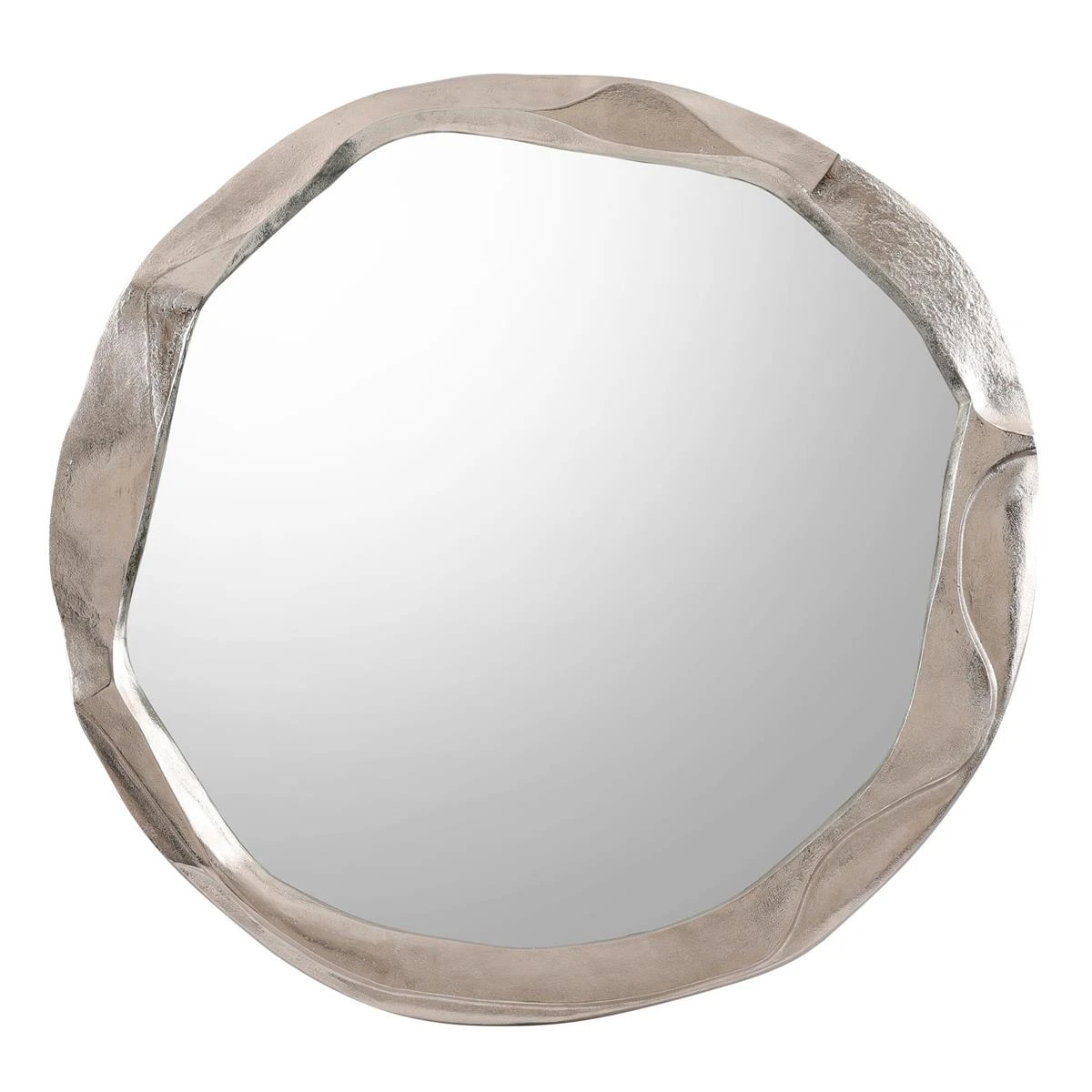 John Richard Round Ruga Mirror, Small Nickel 1 John Richard Round Ruga Mirror, Small Nickel