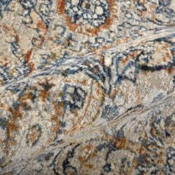 Feizy Kaia 39GNF Transitional Damask In Tan/Blue/Orange -Grayson-Living KAI39GNFBLUMLTB00 5