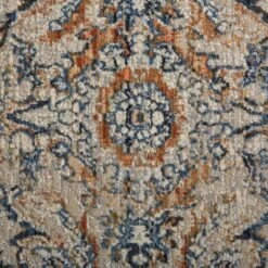 Feizy Kaia 39GNF Transitional Damask In Tan/Blue/Orange -Grayson-Living KAI39GNFBLUMLTB00 6