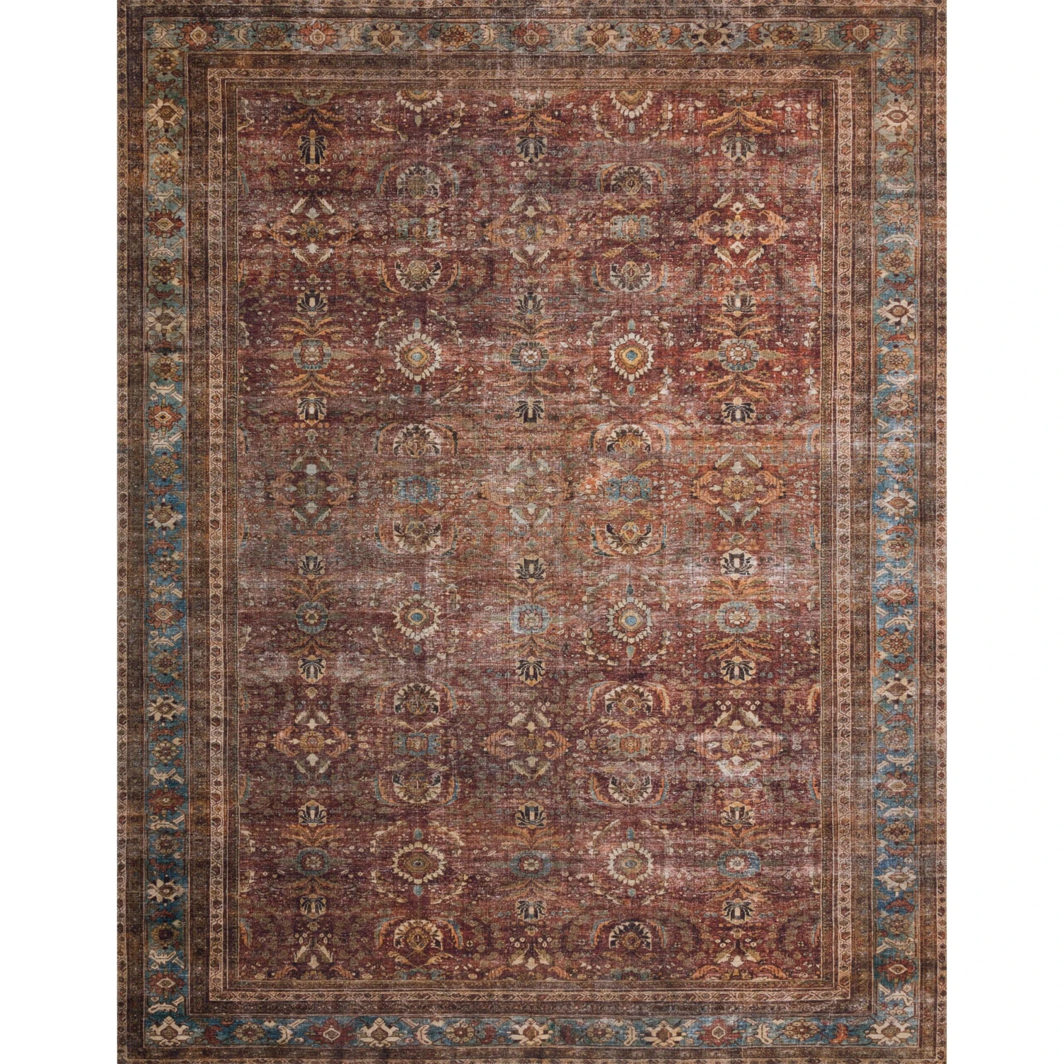 Loloi II Layla LAY-01 Brick / Blue Rug DC10 1 Loloi II Layla LAY-01 Brick / Blue Rug DC10