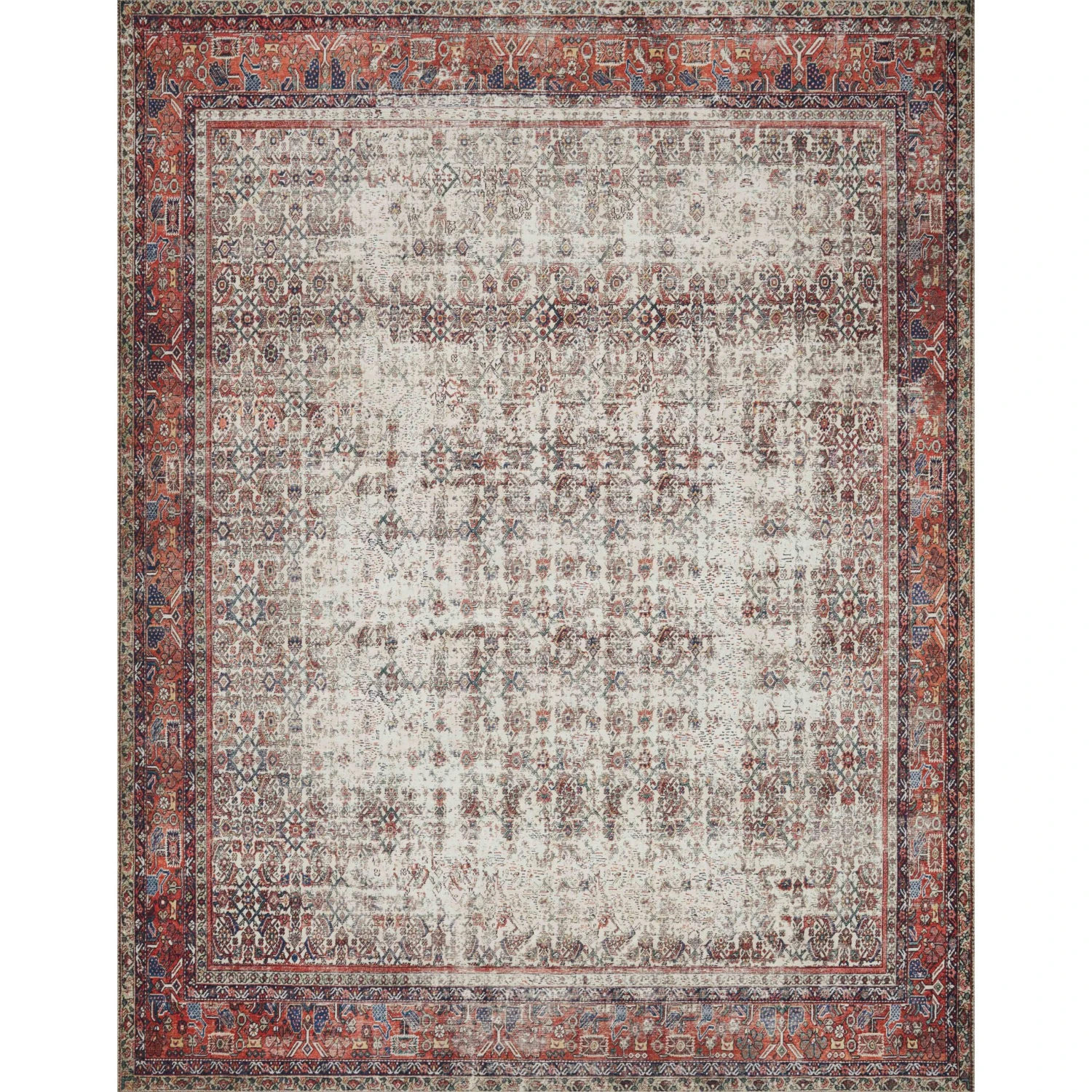 Loloi II Layla LAY-12 Ivory / Brick Rug DC10 1 Loloi II Layla LAY-12 Ivory / Brick Rug DC10