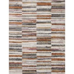 Loloi Levitt Shag LEV-03 Ivory / Sunset Rug MDP