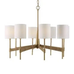 Uttermost Lautoka Rattan 8 Light Chandelier 17 Uttermost Lautoka Rattan 8 Light Chandelier -Grayson-Living LIT 2082 21372 A3 ANGLE LIGHT ON