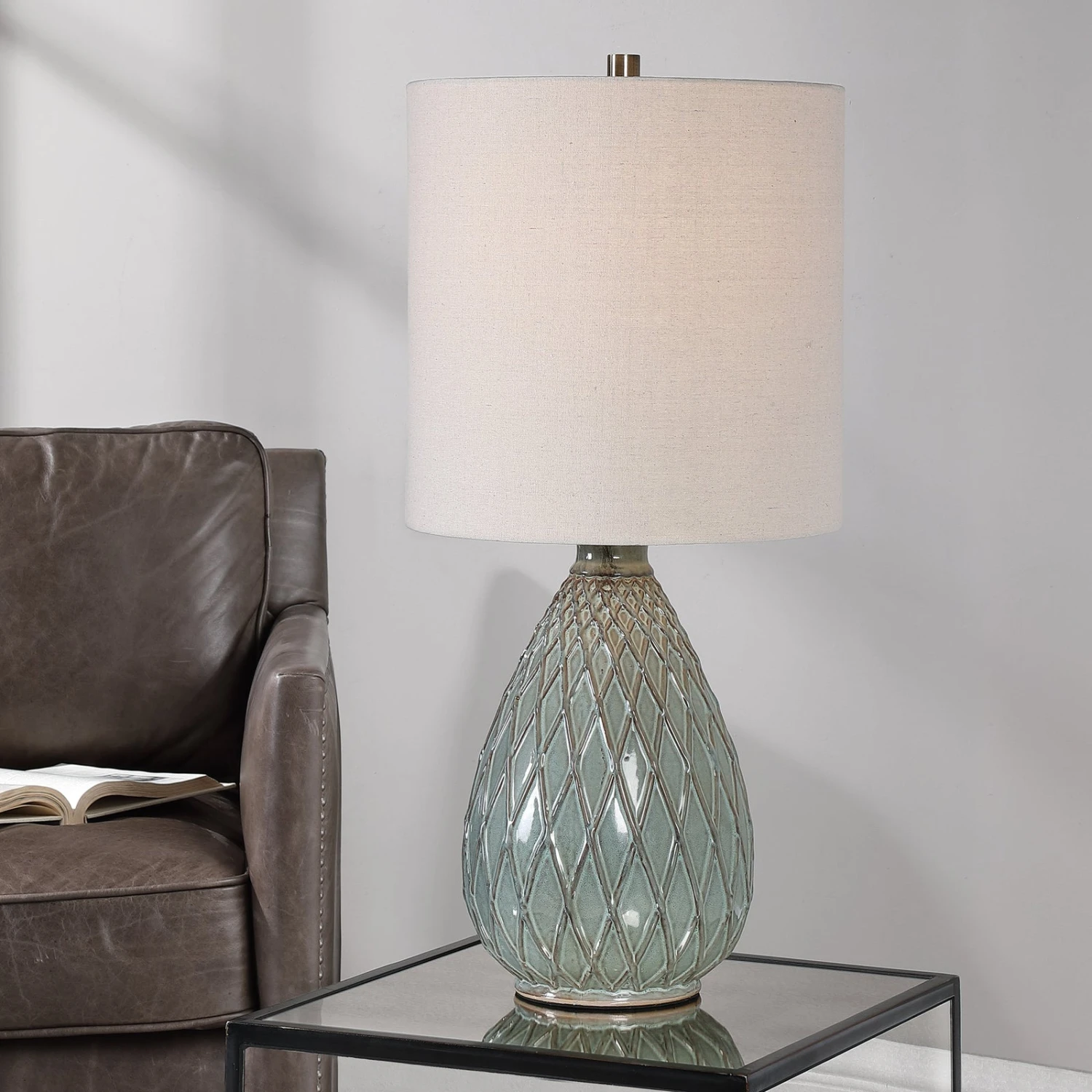 Modern Accents Textured Pattern Ceramic Table Lamp 6 Modern Accents Textured Pattern Ceramic Table Lamp - Image 6