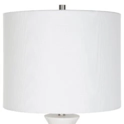 Uttermost Fountain White Marble Buffet Lamp -Grayson-Living LMP 14000 30040 A2 SHADE LIGHT OFF