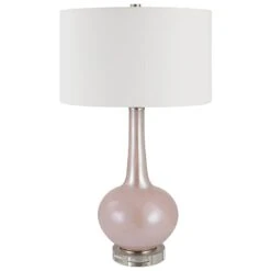 Uttermost Rosa Pink Glass Table Lamp 10 Uttermost Rosa Pink Glass Table Lamp -Grayson-Living LMP 14178 30144 A1 LIGHT OFF