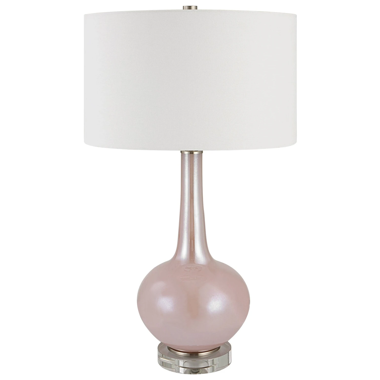 Uttermost Rosa Pink Glass Table Lamp 4 Uttermost Rosa Pink Glass Table Lamp - Image 4