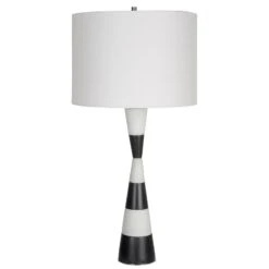 Uttermost Bandeau Banded Stone Table Lamp -Grayson-Living LMP 14205 30165 1 A1 LIGHT OFF