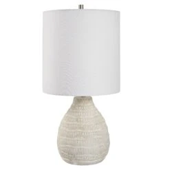 Modern Accents Textured Organic Shaped Porcelain Ceramic Table Lamp 13 Modern Accents Textured Organic Shaped Porcelain Ceramic Table Lamp -Grayson-Living LMP 14215 W26112 1 A1 LIGHT OFF