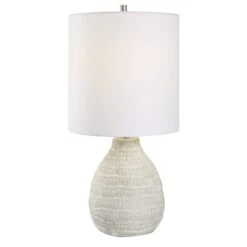 Modern Accents Textured Organic Shaped Porcelain Ceramic Table Lamp