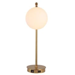 Modern Accents Contemporary Desk Lamp -Grayson-Living LMP 14509 W26131 1 A2 FRONT LIGHT ON