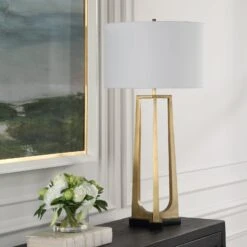Uttermost Crossroads Brass Table Lamp 10 Uttermost Crossroads Brass Table Lamp -Grayson-Living LMP 14560 30345 A BEAUTY LIGHT OFF