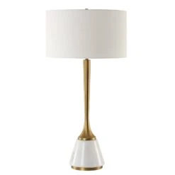 Uttermost Avola White Marble Table Lamp 11 Uttermost Avola White Marble Table Lamp -Grayson-Living LMP 14656 30365 A1 LIGHT OFF