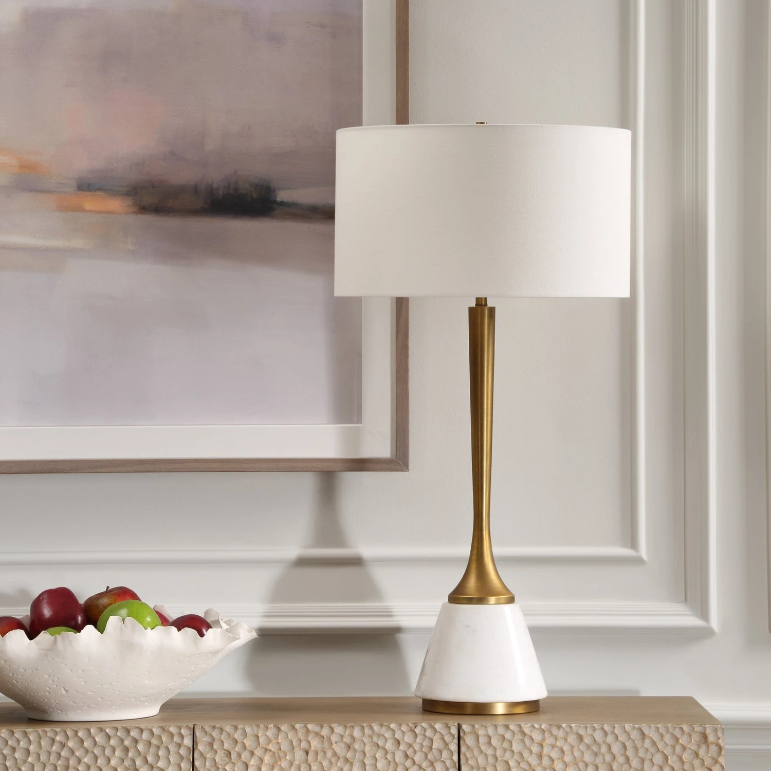 Uttermost Avola White Marble Table Lamp 3 Uttermost Avola White Marble Table Lamp - Image 3