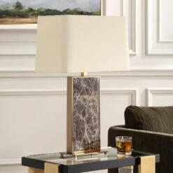 Uttermost Lafferty Marble Table Lamp -Grayson-Living LMP 14807 30501 1 A BEAUTY LIGHT OFF