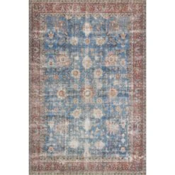 Loloi II Loren LQ-01 Blue / Brick Rug DC10