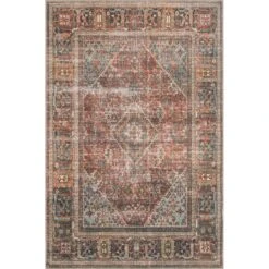 Loloi II Loren LQ-13 Brick / Midnight Rug DC10