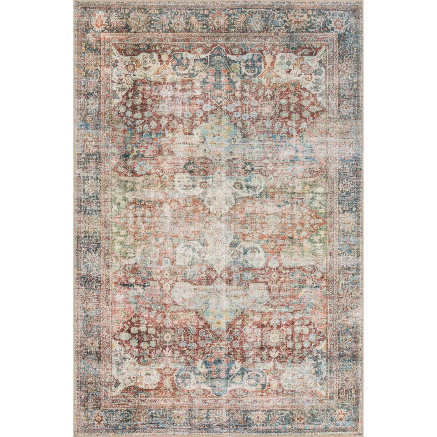 Loloi II Loren LQ-14 Brick / Multi Rug DC10 1 Loloi II Loren LQ-14 Brick / Multi Rug DC10
