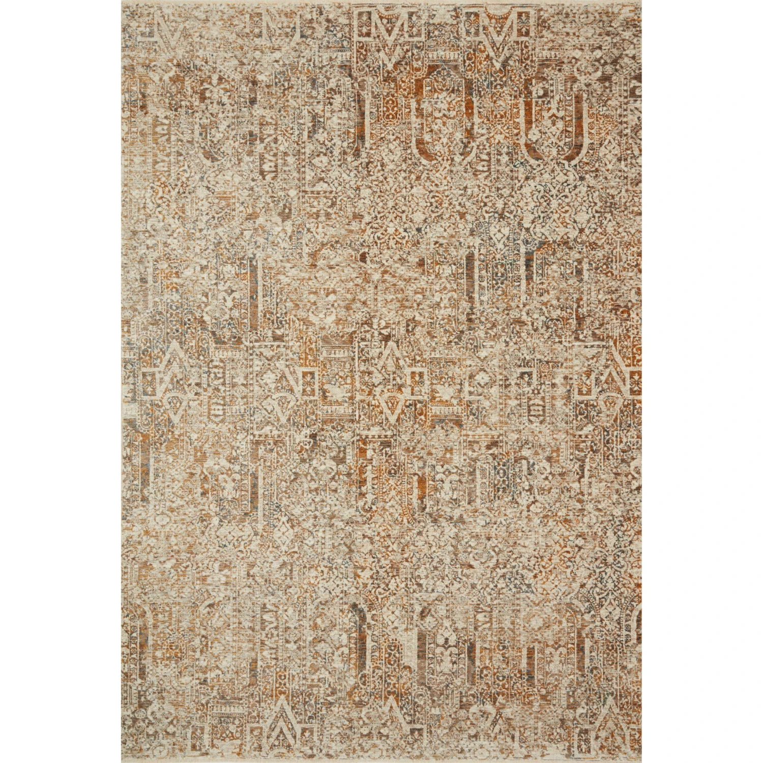 Loloi Lourdes LOU-05 Ivory / Orange Rug MDP 1 Loloi Lourdes LOU-05 Ivory / Orange Rug MDP