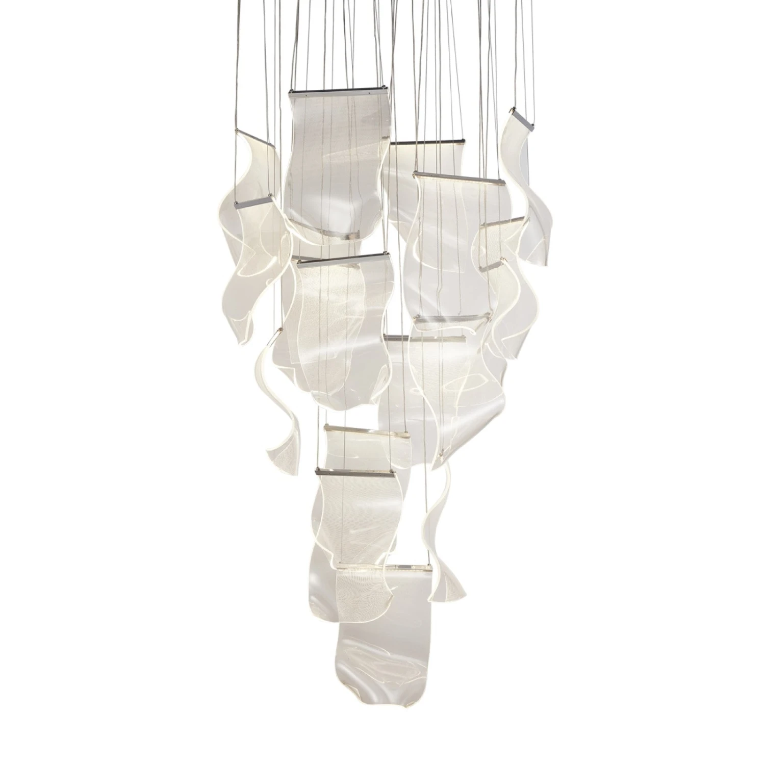 Michael Amini Sheer Waves 18-Light Round LED Chandelier - Chrome 3 Michael Amini Sheer Waves 18-Light Round LED Chandelier - Chrome - Image 3