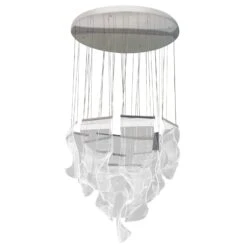 Michael Amini Sheer Waves 18-Light Round LED Chandelier - Chrome