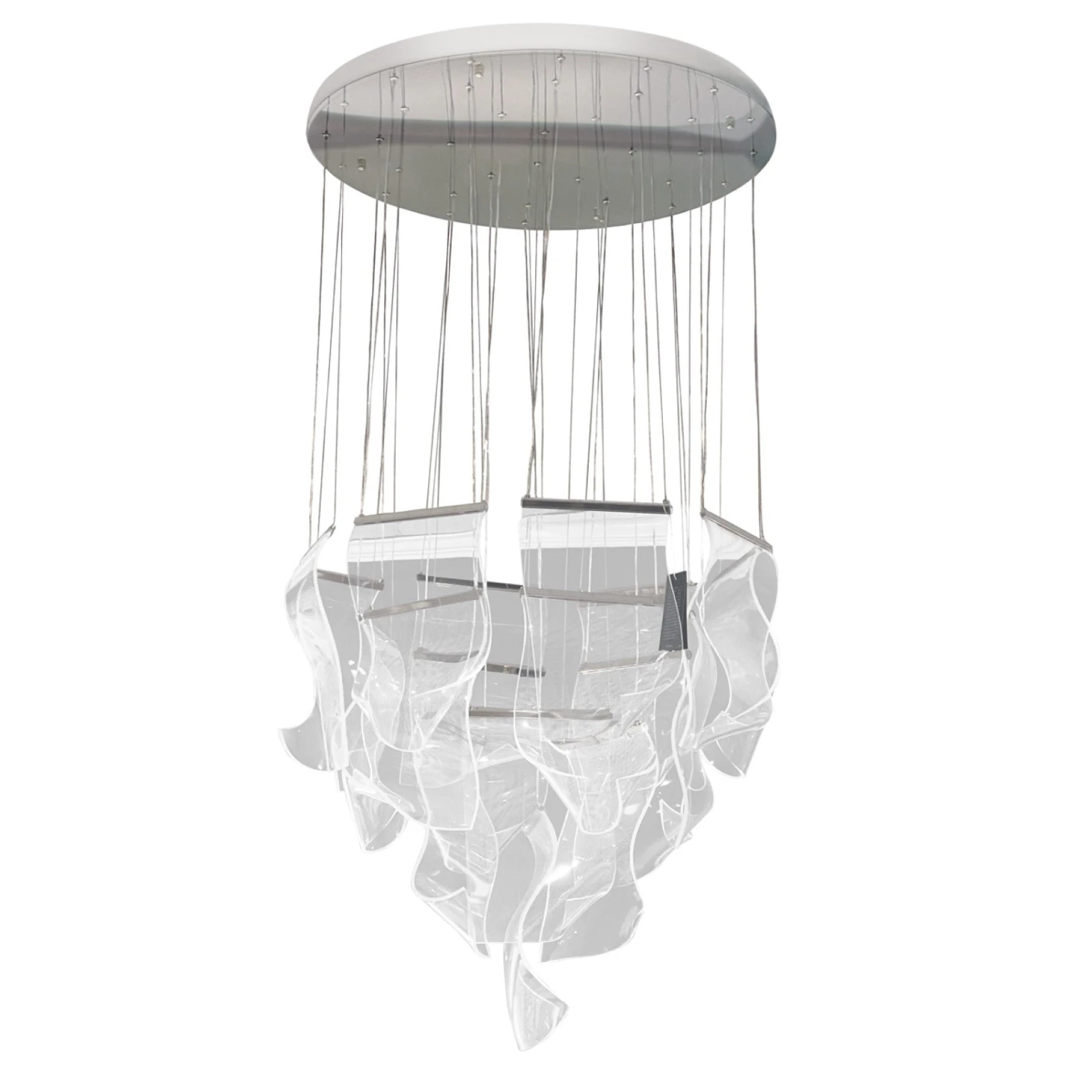 Michael Amini Sheer Waves 18-Light Round LED Chandelier - Chrome 1 Michael Amini Sheer Waves 18-Light Round LED Chandelier - Chrome