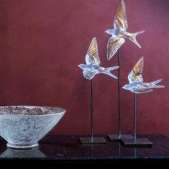 Lalique Swallow Wings Down Wall Sculpture -Grayson-Living Lalique Swallow Wings Down Wall Sculpture 9
