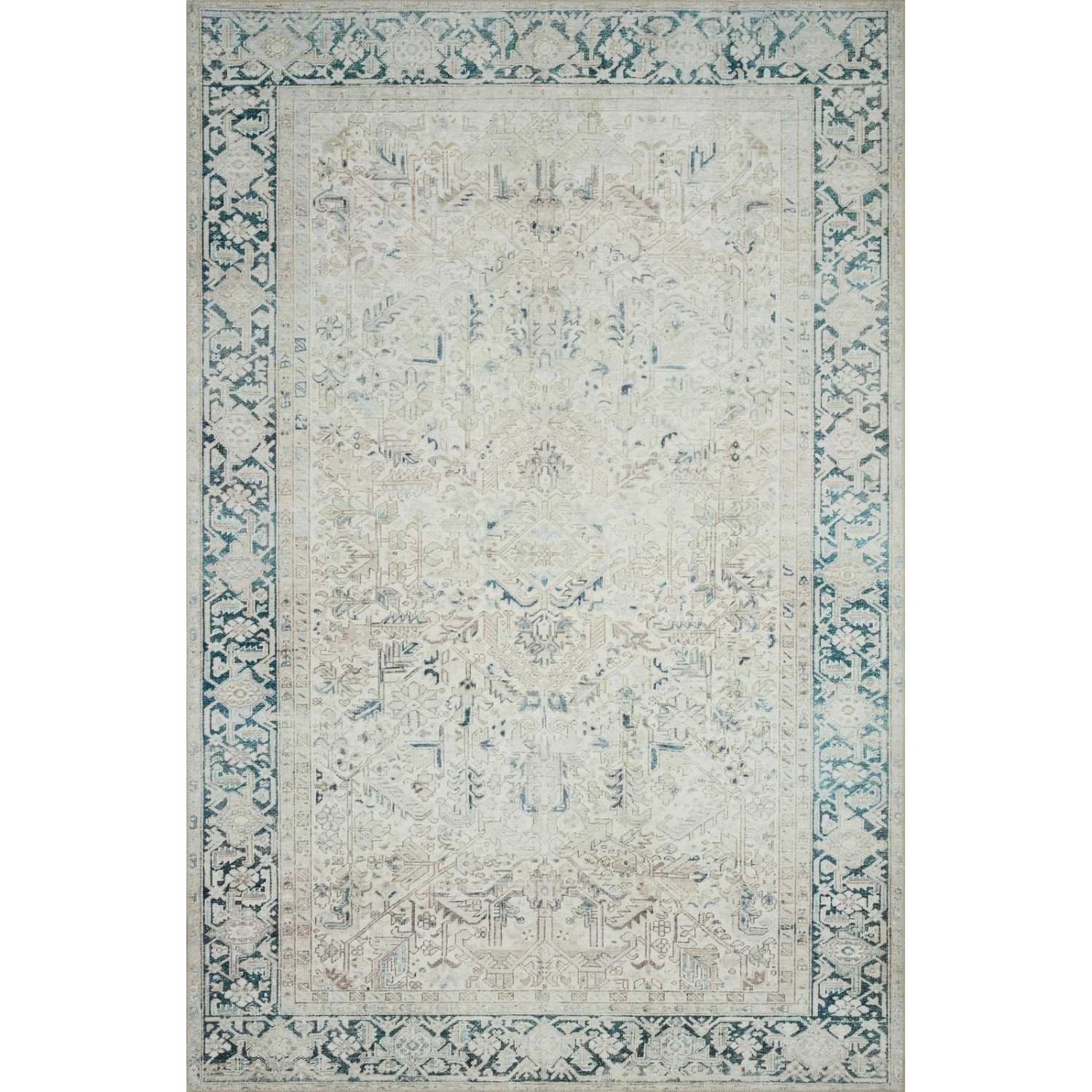 Magnolia Home Lenna LEA-06 Rug In Natural / Denim DC10 1 Magnolia Home Lenna LEA-06 Rug In Natural / Denim DC10