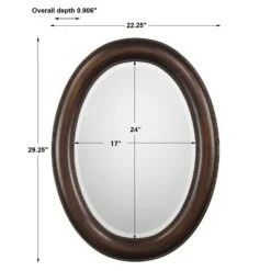 Modern Accents Simple Oval Mirror 24 Modern Accents Simple Oval Mirror -Grayson-Living MIR 19259 W00425 dims