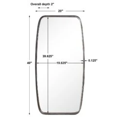 Modern Accents Rounded Corners Mirror -Grayson-Living MIR 20169 W00436 dims
