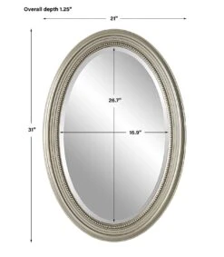 Modern Accents Beaded Oval Frame Mirror 11 Modern Accents Beaded Oval Frame Mirror -Grayson-Living MIR 22057 W00528 dims