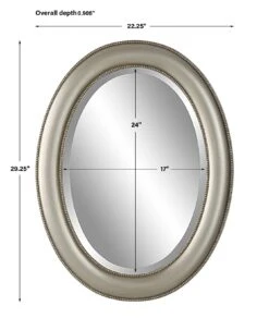 Modern Accents Simple Oval Mirror 30 Modern Accents Simple Oval Mirror -Grayson-Living MIR 22058 W00529 dims