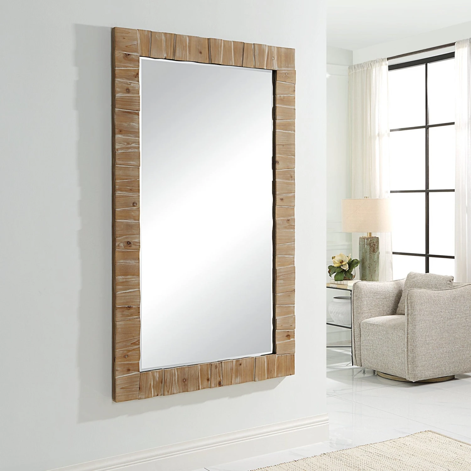Uttermost Ayanna Gray Washed Wood Mirror 2 Uttermost Ayanna Gray Washed Wood Mirror - Image 2