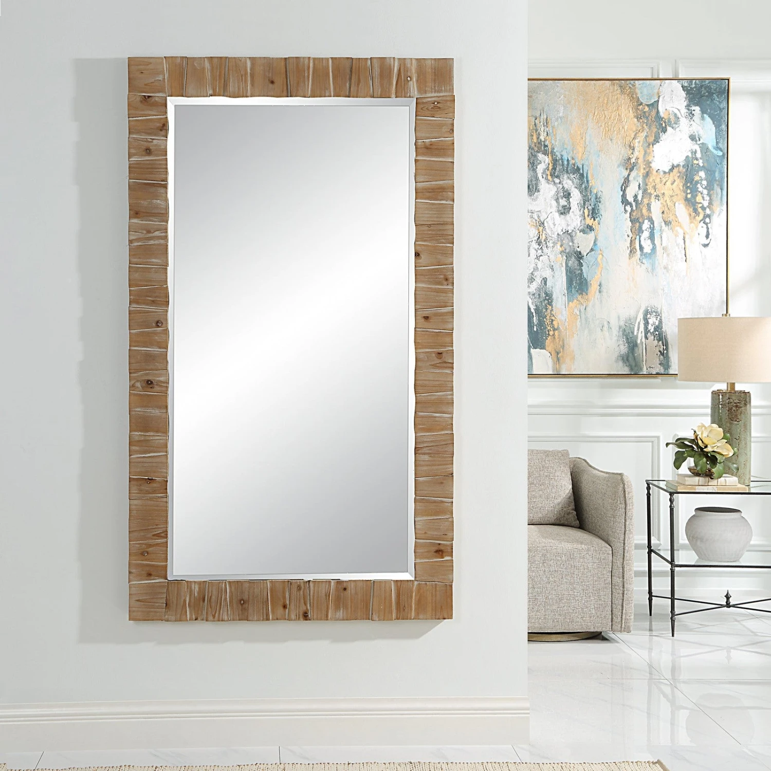 Uttermost Ayanna Gray Washed Wood Mirror 3 Uttermost Ayanna Gray Washed Wood Mirror - Image 3